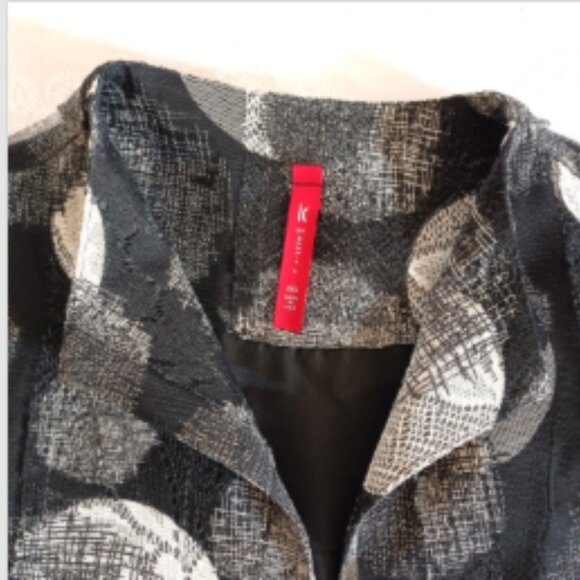 IC by Connie K Jacket Circle Textured Art-to-Wear Asymmetrical sz XXL Black Gray - Picture 14 of 17